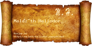 Meláth Heliodor névjegykártya